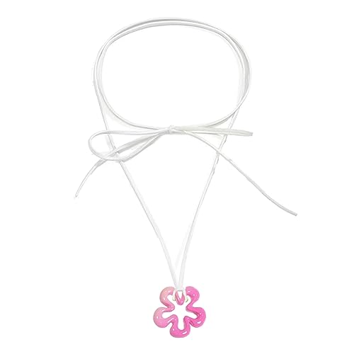 YIZITU Halskette mit hohlem Blumenanhänger, Halsband, Halskette, Schlüsselbeinkette, Nackenband, Party-Schmuck für Frauen und Mädchen, Acryl-Stern-Anhänger, Halsband, Choker-Halskette für Frauen von YIZITU