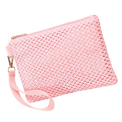 YIZITU Handtasche aus gewebtem Stroh, für Damen, lässig, Strand, Urlaub, kleine Umschlagtasche mit Handgelenk, Reißverschluss, Geldbörse, Strand-Clutch, e, One Size YIZITU Handtasche aus gewebtem Stroh, für Damen, lässig, Strand, Urlaub, kleine Umschlagtasche mit Handgelenk, Reißverschluss, Geldbörse, Strand-Clutch, e, One Size von YIZITU