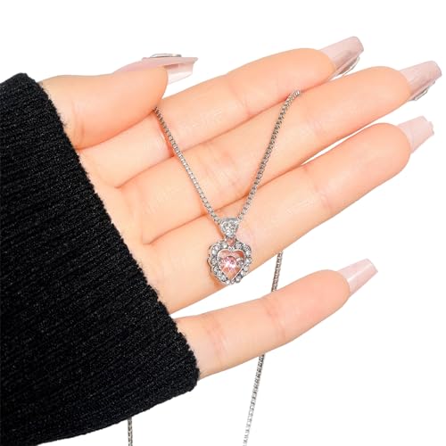 YIZITU Herzhänger Halsketten Herz Anhänger Choker Spleißen Halsketten Legierungsmaterial Halsschmuck Perfekte Geschenk Für Mädchen Frau Halskette von YIZITU