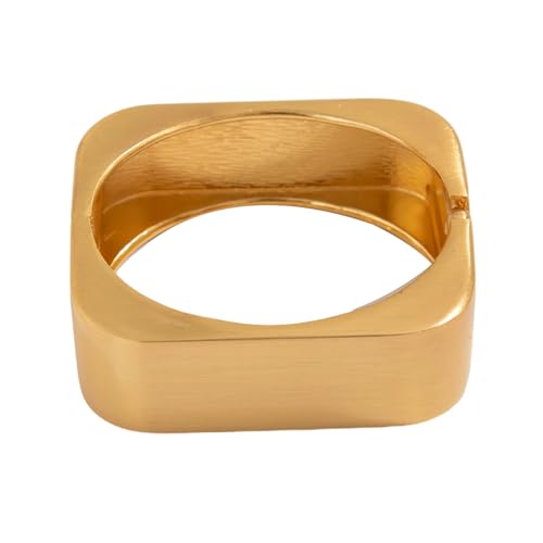 YIZITU Hochglanzpolierter geometrischer Armreif, breite quadratische Manschette, Schmuck, schlicht, quadratisch, breite Manschette, Armreif für Damen, bequeme Passform YIZITU Hochglanzpolierter geometrischer Armreif, breite quadratische Manschette, Schmuck, schlicht, quadratisch, breite Manschette, Armreif für Damen, bequeme Passform von YIZITU