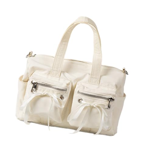 YIZITU Japanische lässige Nylon-Umhängetasche, große Kapazität, mehrere Taschen, süße Schleife, Shopper Handtasche für Arbeit, Reisen, Schule, mit Reißverschluss, a, One Size von YIZITU