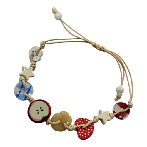 YIZITU Jugendliches Apfelmotiv aus robusten Harzmaterialien und einzigartiger, eleganter Farbschnur, für den täglichen Gebrauch, Freizeitkleidung, schöner Schmuck von YIZITU