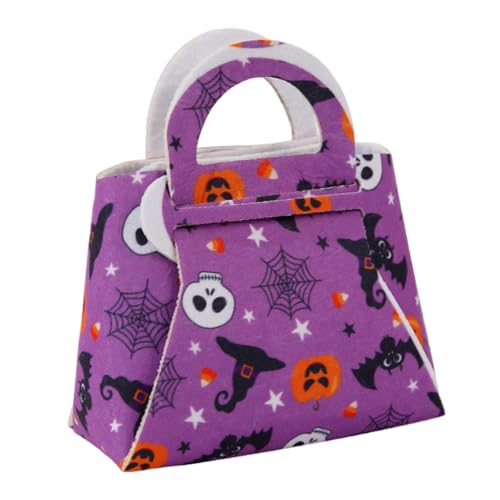 YIZITU Kinder Halloween Filz Kürbis Tasche Süßigkeiten Aufbewahrungstasche Handtasche für Süßigkeiten und Party Festival Zubehör Familientreffen unverzichtbar, B, One Size von YIZITU
