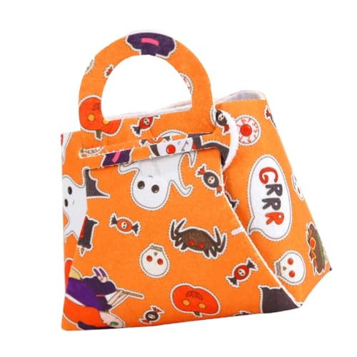 YIZITU Kinder Halloween Filz Kürbis Tasche Süßigkeiten Aufbewahrungstasche Handtasche für Süßigkeiten und Party Festival Zubehör Familientreffen unverzichtbar, e, One Size von YIZITU