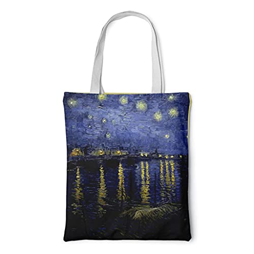 YIZITU Kleine Canvas-Handtasche für Damen und Mädchen, Schultertasche, Kuriertasche, Einkaufstasche, Einkaufstasche, Leinentasche, F, One Size von YIZITU