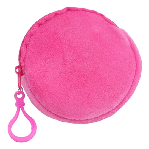 YIZITU Kleine Münzbrieftasche Schlüsselbund Bunte Runde Runde Geldbeutel Keyring Praktischer Beutel Accessoire Plüsch Anhänger Schlüsselkette Dekoration Stilvolle Veränderung Geldbeutel von YIZITU