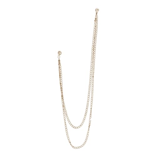 YIZITU Kristallhänge Kette Brosche Anzug Pin Hemd Stollen Lappelstift Accessoires Für Männer Gold/Silberkette Quasten Broschen Stifte Für Männer von YIZITU