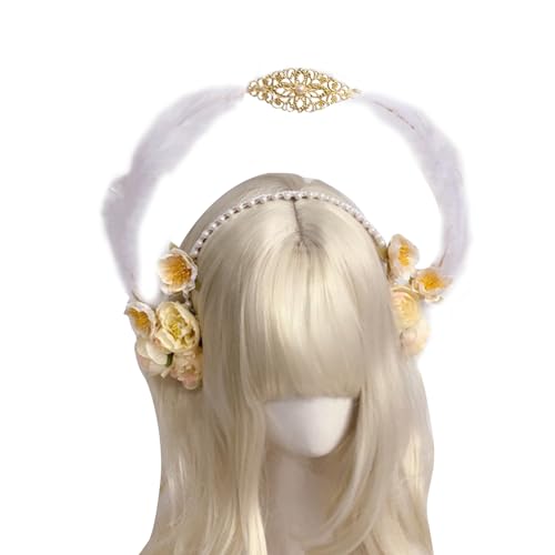 YIZITU Krone Haarband Han Chinesisches Kostüm Stirnband tragbar Blume Haarband Cosplay Kostüm Mädchen Haargirlande von YIZITU