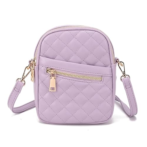 YIZITU Kuriertasche, Handytasche, trendige Tasche, Schultertasche, modische Tasche, Mädchen, Damen, Crossbody-Tasche, einfarbig, Reisetasche, violett von YIZITU