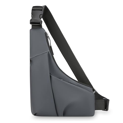 YIZITU Lässige Kuriertasche mit verstellbarem Riemen, multifunktionale Umhängetasche, Reisen, praktische Brusttasche, Herren, lässig, Kuriertasche, verstellbarer Riemen, grau, One Size YIZITU Lässige Kuriertasche mit verstellbarem Riemen, multifunktionale Umhängetasche, Reisen, praktische Brusttasche, Herren, lässig, Kuriertasche, verstellbarer Riemen, grau, One Size von YIZITU