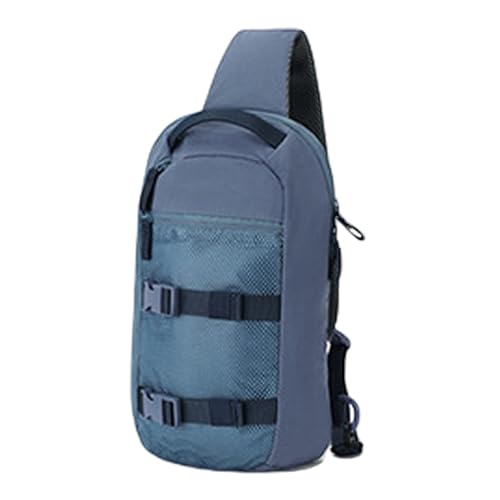 YIZITU Leichte Brusttasche mit mehreren Taschen, praktische Polyester-Umhängetasche für Freizeit oder Outdoor-Sport, Reisetasche, blau, One Size von YIZITU