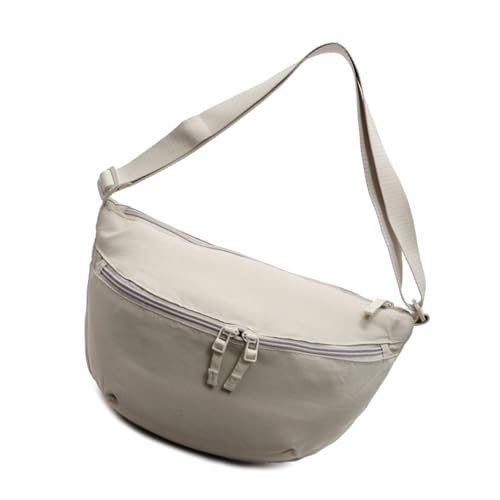 YIZITU Leichte Nylon-Brusttasche für Damen, einzigartige Crossbody-Tasche mit verstellbarem Riemen, leichte Schultertaschen, Brusttasche, beige, One Size von YIZITU