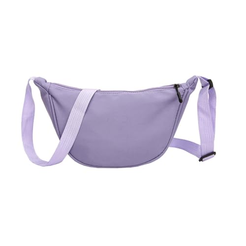 YIZITU Leichte Nylon-Umhängetasche für Damen und Herren, stilvolle Dumpling Sling Bag für Reisen und den täglichen Gebrauch, violett von YIZITU