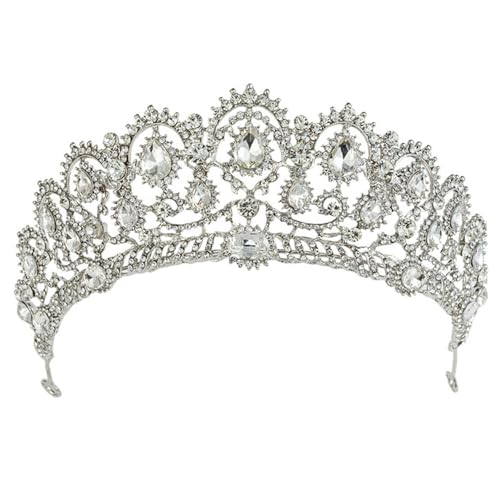 YIZITU Luxuriöser Haare Hoop Girl Geburtstagsfeier Eleganter Festzug Wasser Drop Crystal Girl Hochzeit Kostüm Kopfbedeckung Strichsteine Krone von YIZITU