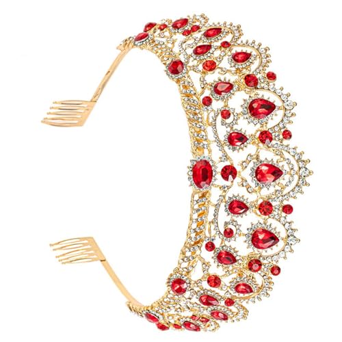 YIZITU Luxuriöser Haare Hoop Girl Geburtstagsfeier Eleganter Festzug Wasser Drop Crystal Girl Hochzeit Kostüm Kopfbedeckung Strichsteine Krone von YIZITU