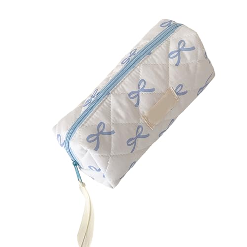 YIZITU Mehrzweck-Federtasche, großes Fassungsvermögen, 19 x 8 x 7 cm, Reise-Stifttasche, Reise-Make-up-Tasche für Mädchen und Frauen, Schleife, Bleistiftbeutel, blau / weiß YIZITU Mehrzweck-Federtasche, großes Fassungsvermögen, 19 x 8 x 7 cm, Reise-Stifttasche, Reise-Make-up-Tasche für Mädchen und Frauen, Schleife, Bleistiftbeutel, blau / weiß von YIZITU