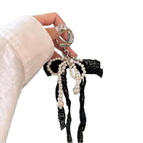 YIZITU Mode Elegante Spitze Bowknot Liebe Perlen Charme Schlüsselbauer Handwerksvorräte Für Frauen Modeaccessoires Täglich Benutze Perlen Spitzen Bowknot Charme von YIZITU