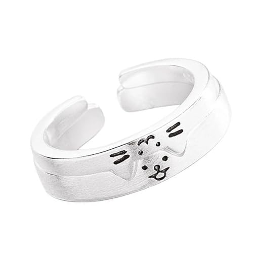 YIZITU Mode Katzenhundringe Für Frauen Verstellbare Größe Freundschaftsringe Trendy Stapelbare Schmuckfinger Accessoires Jugendliches Modeaccessoire von YIZITU