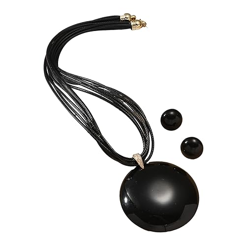 YIZITU Mode Nischenliebe Runde Bolzen Ohrringe Colarmbone Kette Temperament Einfacher Kaltes Verstellbares Wachs Seil Halskette Wasser Tröpfchen Rund Herz Halskette Für Mädchen von YIZITU