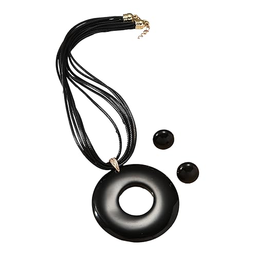 YIZITU Mode Nischenliebe Runde Bolzen Ohrringe Colarmbone Kette Temperament Einfacher Kaltes Verstellbares Wachs Seil Halskette Wasser Tröpfchen Rund Herz Halskette Für Mädchen von YIZITU