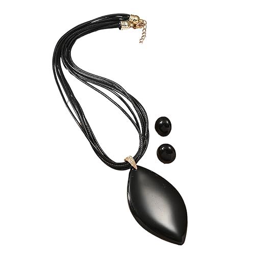 YIZITU Mode Nischenliebe Runde Bolzen Ohrringe Colarmbone Kette Temperament Einfacher Kaltes Verstellbares Wachs Seil Halskette Wasser Tröpfchen Rund Herz Halskette Für Mädchen von YIZITU