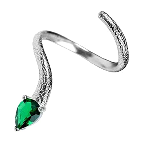 YIZITU Mode Retro Übertrieben Spirit Snake Punk Verstellbarer Öffnen Von Schlangen Geformt Schmuck Geschenk Schlange Silberkristall Für Frauen Männer Teenager Mädchen Verstellbare von YIZITU
