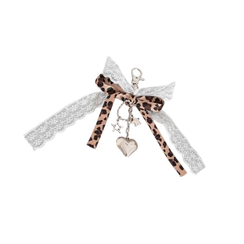 YIZITU Mode Spitze Bowtie Charm Keychain Bunte Schmetterlingsknoten Anhänger Perlen Keyring Accessoire Für Geldbörsen Und Mobiltelefeilpartyzubehör Schlüsselbund von YIZITU