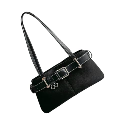 YIZITU Moderne Schultertasche, Achsel-Geldbörse mit Schnalle, Gürteldekor, elegante Unterarmtasche für Pendler und Freizeit, Reisen, kompakte PU-Handtasche für Damen, Schwarz , One Size YIZITU Moderne Schultertasche, Achsel-Geldbörse mit Schnalle, Gürteldekor, elegante Unterarmtasche für Pendler und Freizeit, Reisen, kompakte PU-Handtasche für Damen, Schwarz , One Size von YIZITU