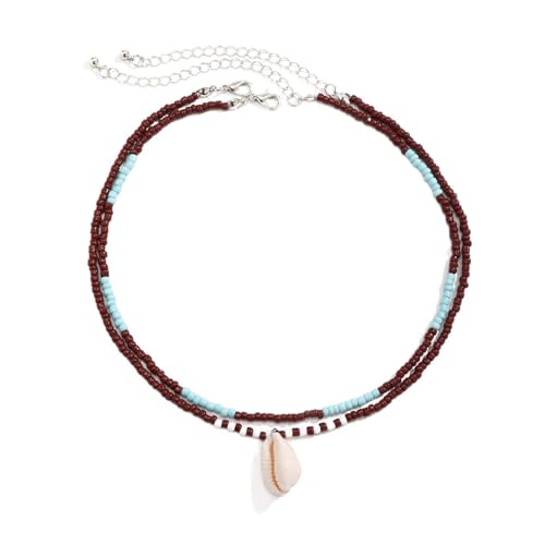 YIZITU Modeschale Anhänger Halskette Perlen Halskette Eslegende Elegante Accessory Perlen Neckschmuck Für Frau Mädchen Einzigartiges Handgefertigt von YIZITU