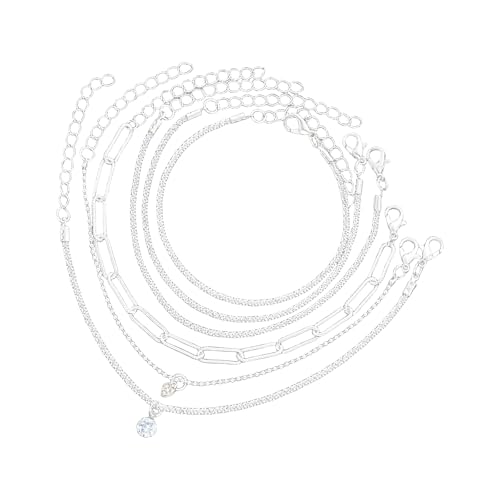 YIZITU Modische 6 Stücke Funkelnde Armband Set Verstellbarer Handkette Mehrschicht Für Lady Girls Hochzeiten Und Partys Trendy Modeschmuck von YIZITU