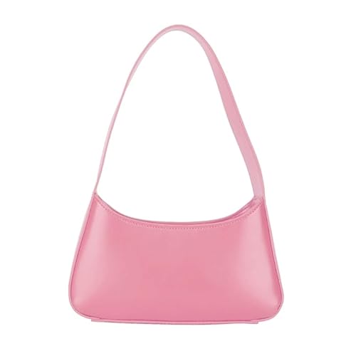 YIZITU Modische Achseltasche, Freizeit, lässig, PU-Tasche, große Kapazität, Schultertasche für Mädchen und Frauen, einfarbig, trendige Unterarmtasche, rose von YIZITU