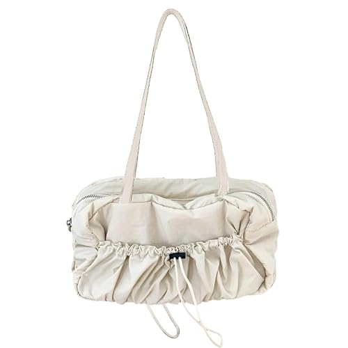 YIZITU Modische Achseltasche, Handtaschen, Schultertaschen für Mädchen, Frauen, plissierte Taschen, Reisetasche, Damen-Geldbörse, Unterarmtasche, beige von YIZITU