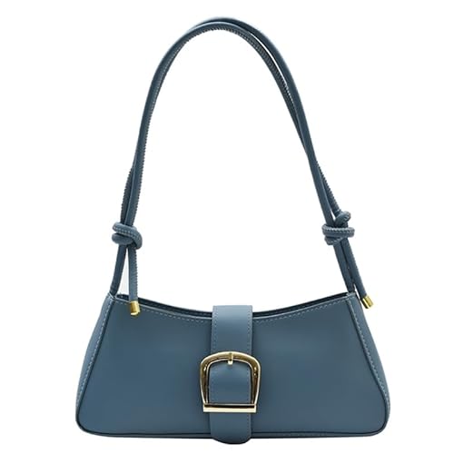 YIZITU Modische Achseltasche, Schultertaschen für Mädchen, Damen, Geldbörse, einfarbig, Achseltasche, trendige Handtasche, Tragetasche, blau von YIZITU