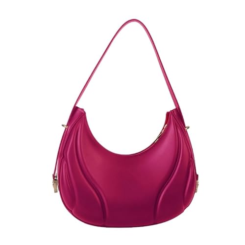 YIZITU Modische Achseltasche, Schultertaschen für Mädchen, Frauen, Halbmond-Taschen, Damen-Geldbörse, Unterarmtasche, trendige Handtasche, Tragetaschen, hot pink von YIZITU