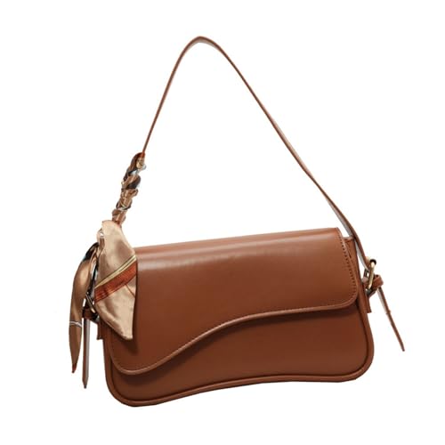 YIZITU Modische Damen-Umhängetasche, PU-Leder, trendige Clutches, einfarbig, Unterarm-Geldbörse, verstellbare Riemen, Crossbody-Geldbörse, lässiges Einkaufen, braun, One Size von YIZITU