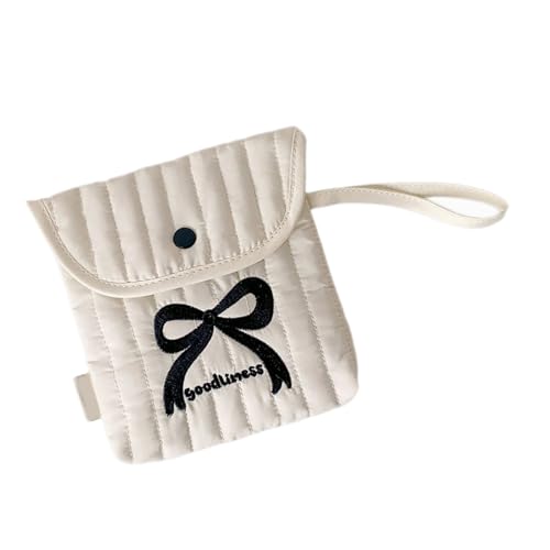 YIZITU Modische Kosmetiktasche mit Schmetterlingsschleifen, für Damen, organisiert, weiches Polyester-Baumwoll-Aufbewahrungstasche, tragbare Menstruations-Organizer-Tasche, Große schwarze Schleife YIZITU Modische Kosmetiktasche mit Schmetterlingsschleifen, für Damen, organisiert, weiches Polyester-Baumwoll-Aufbewahrungstasche, tragbare Menstruations-Organizer-Tasche, Große schwarze Schleife von YIZITU