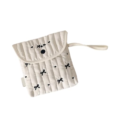YIZITU Modische Kosmetiktasche mit Schmetterlingsschleifen, für Damen, organisiert, weiches Polyester-Baumwoll-Aufbewahrungstasche, tragbare Menstruations-Organizer-Tasche, Kleine schwarze Schleife YIZITU Modische Kosmetiktasche mit Schmetterlingsschleifen, für Damen, organisiert, weiches Polyester-Baumwoll-Aufbewahrungstasche, tragbare Menstruations-Organizer-Tasche, Kleine schwarze Schleife von YIZITU