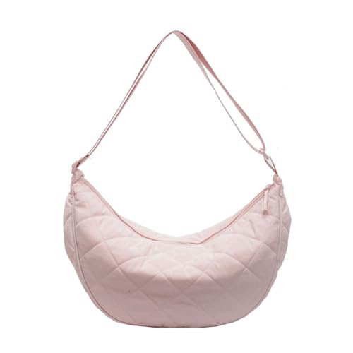 YIZITU Modische Nylon-Umhängetasche mit eleganten gesteppten Nähten, lässige Knödeltasche, geeignet für Männer und Frauen, leicht zu transportierende Ausrüstungstasche, B, One Size von YIZITU