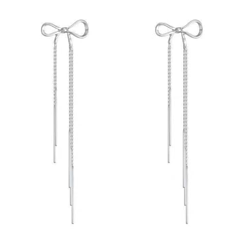 YIZITU Modische Ohrringe mit Schleifen-Anhänger, lange Fransen, Ohrhaken, Schmuck, Ornament, Ohrringe für Damen, modische Statement-Bowknot-Ohrstecker YIZITU Modische Ohrringe mit Schleifen-Anhänger, lange Fransen, Ohrhaken, Schmuck, Ornament, Ohrringe für Damen, modische Statement-Bowknot-Ohrstecker von YIZITU