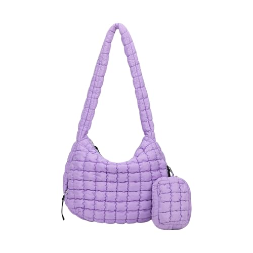 YIZITU Modische Puffer-Umhängetasche für Damen, gesteppt, leicht, geräumig, Crossbody-Tasche mit kleinen Reißverschlüssen, Make-up-Geldbörse, modische Handtasche, F, One Size von YIZITU