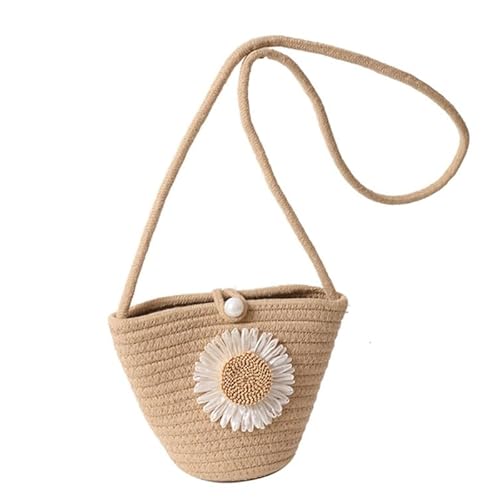 YIZITU Modische Schultertasche aus Stroh, für Damen und Mädchen, Umhängetasche, Rattan, für den Sommer und Strand, khaki von YIZITU