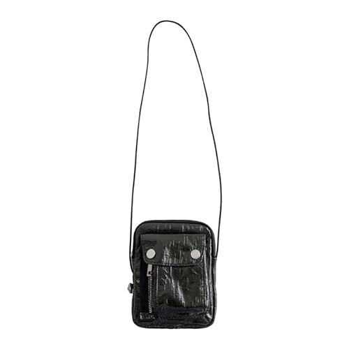 YIZITU Modische Tasche, quadratisch, PU, trendige Tasche, Schultertaschen für Mädchen, Frauen, Crossbody-Tasche, Handytasche, lässige Reisetasche, Schwarz von YIZITU