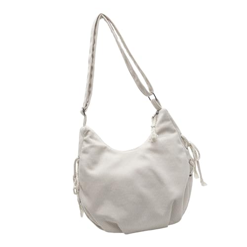 YIZITU Modische Umhängetasche aus Cord für Damen, geräumige Umhängetasche, lässige Schultertasche mit verstellbarem Riemen, lässige Einkaufstasche, beige, One Size YIZITU Modische Umhängetasche aus Cord für Damen, geräumige Umhängetasche, lässige Schultertasche mit verstellbarem Riemen, lässige Einkaufstasche, beige, One Size von YIZITU
