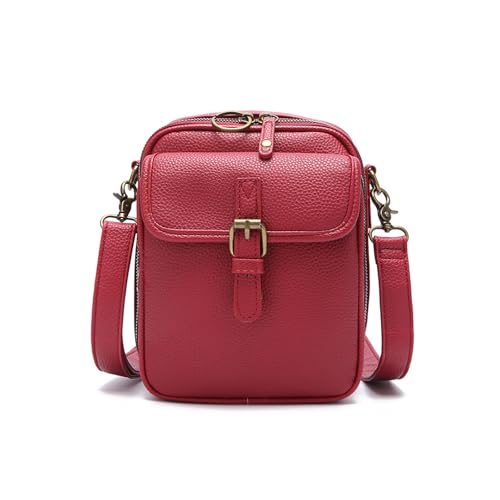 YIZITU Modische Umhängetasche für Damen, doppellagig, PU-Leder, Kuriertasche, kleine Geldbörse für den täglichen Gebrauch, Damen, Schultertasche, doppellagig, Crossbody, Herren, Handy, kleines Pendeln von YIZITU