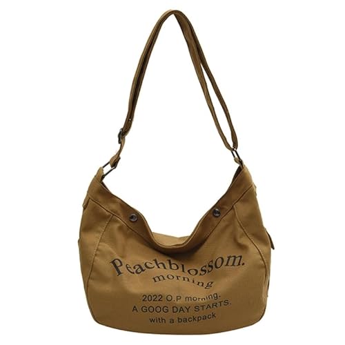 YIZITU Modische Umhängetasche mit Buchstaben-Druck, für Damen, lässig, Studenten, Klasse, große Kapazität, Messenger-Tasche, Crossbady-Tasche, khaki von YIZITU