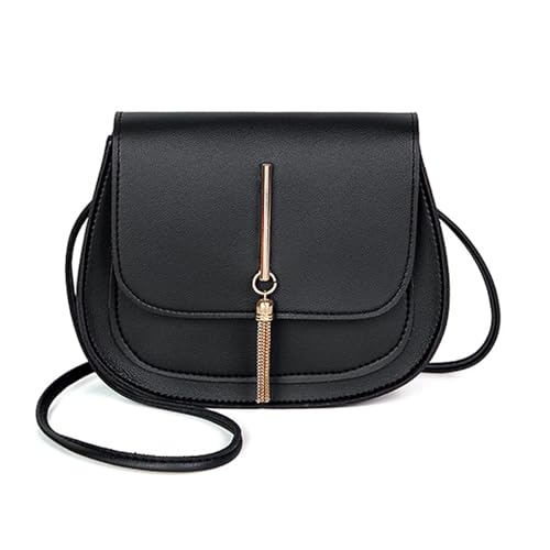 YIZITU Modische Umhängetasche mit Fransen, PU-Schultertasche, geeignet für lässige und formelle Anlässe, Tasche für modebewusste Verbraucher, Schwarz , One Size von YIZITU