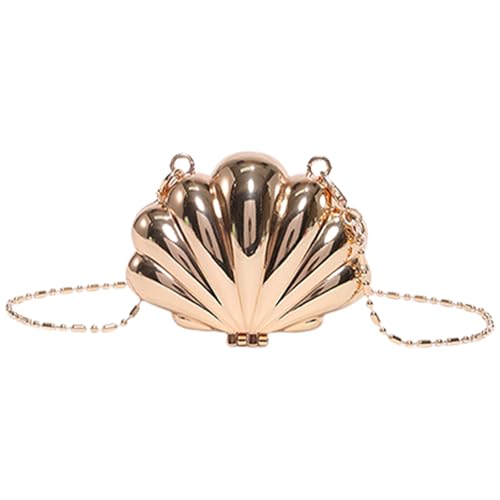YIZITU Modische kleine Umhängetasche in Lippenstift-Form mit goldener Kette für Damen, einzigartige Abend-Umhängetasche, Acryl, leichte Abendtasche, gold, One Size von YIZITU
