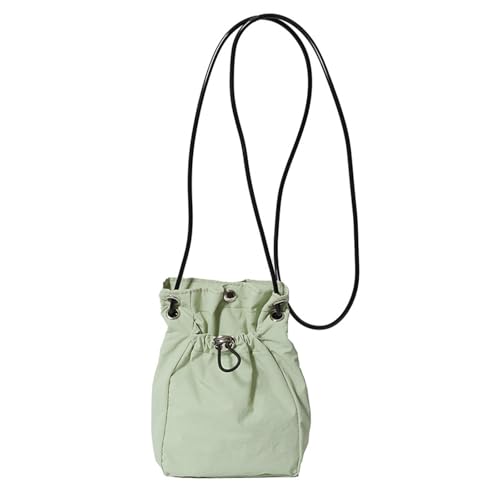 YIZITU Modische wasserabweisende einfache Umhängetasche für Damen und Herren, einfarbig, plissiert, Kordelzug, Umhängetasche, modische Handytaschen, grün, One Size YIZITU Modische wasserabweisende einfache Umhängetasche für Damen und Herren, einfarbig, plissiert, Kordelzug, Umhängetasche, modische Handytaschen, grün, One Size von YIZITU