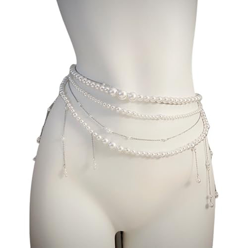YIZITU Multi Stränge Künstliche Perlen Körperkette Schmuck Legierung Stapelbares Halsketten Vielseitige Taille Accessoire Für Frauen Modische Stapelbare Körperkette YIZITU Multi Stränge Künstliche Perlen Körperkette Schmuck Legierung Stapelbares Halsketten Vielseitige Taille Accessoire Für Frauen Modische Stapelbare Körperkette von YIZITU