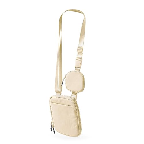 YIZITU Multifunktionale Unisex-Umhängetasche mit verstellbaren Trägern, geeignet zum Laufen, drinnen und draußen, Nylon-Crossbody-Tasche, khaki, One Size YIZITU Multifunktionale Unisex-Umhängetasche mit verstellbaren Trägern, geeignet zum Laufen, drinnen und draußen, Nylon-Crossbody-Tasche, khaki, One Size von YIZITU